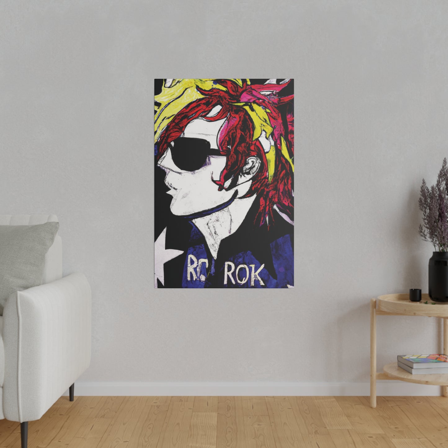 7561C - Rockstar Painting Print | Face | Abstract | Poster | Home Decor | Wall Art | Music Art | Canvas