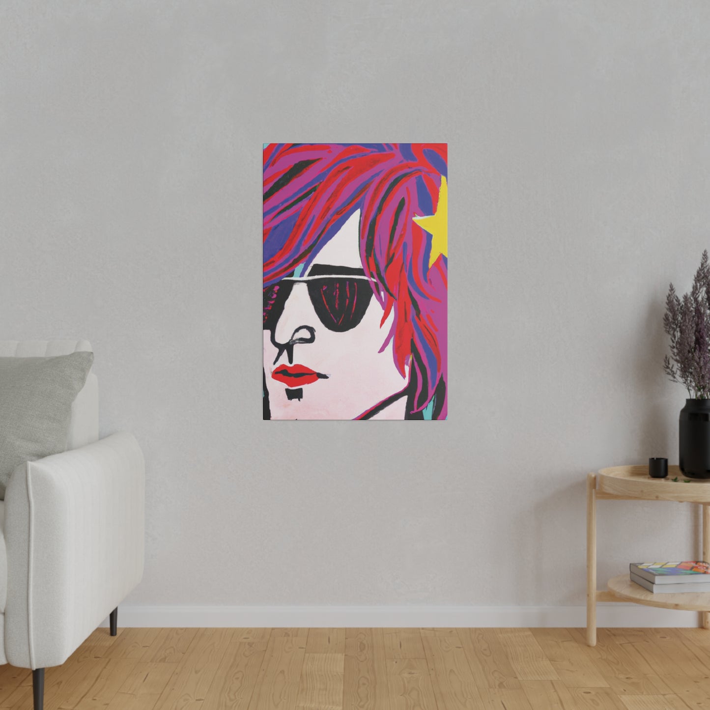 3293X - Rockstar Painting Print | Face | Abstract | Poster | Home Decor | Wall Art | Music Art | Canvas