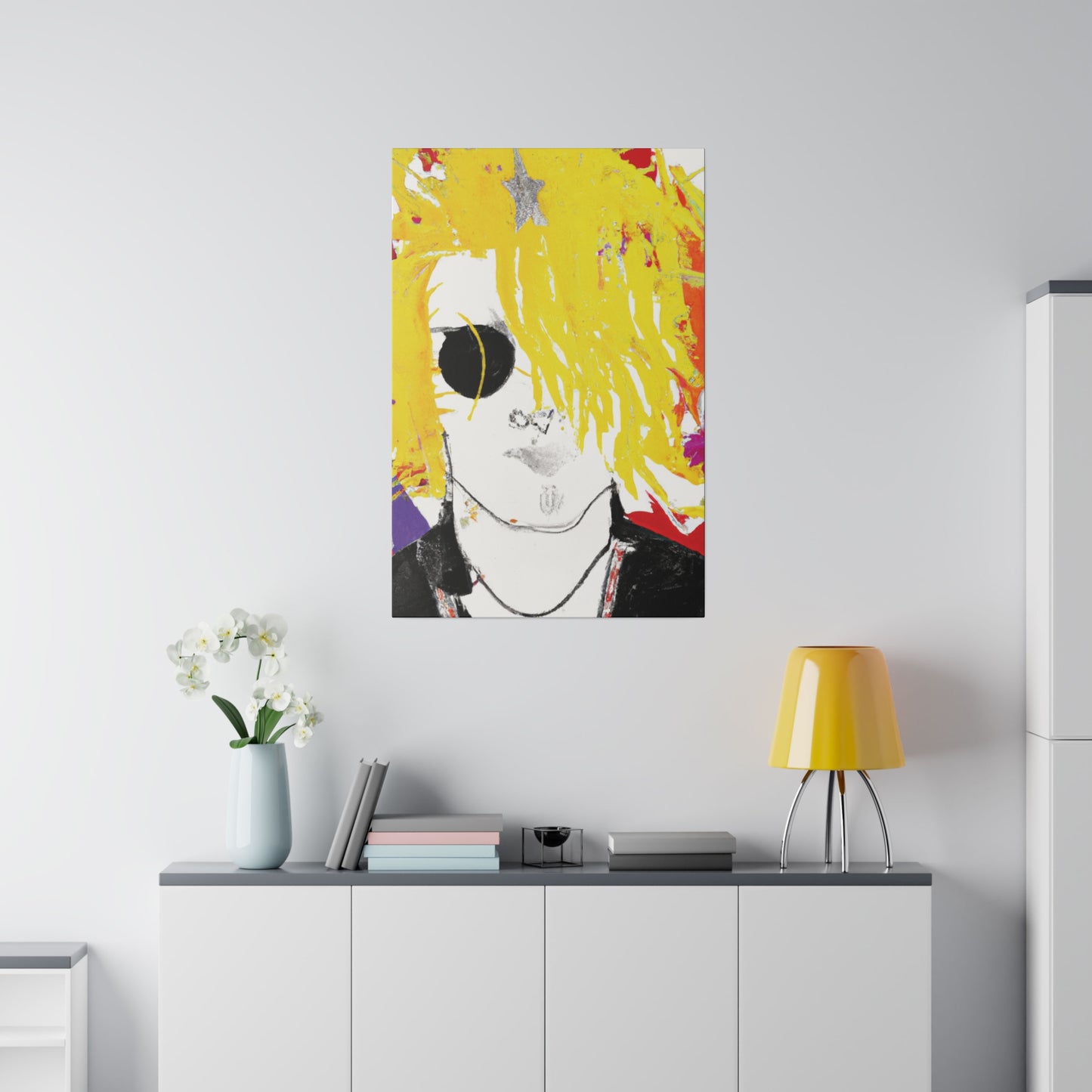 9674T - Rockstar Painting Print | Face | Abstract | Poster | Home Decor | Wall Art | Music Art | Canvas