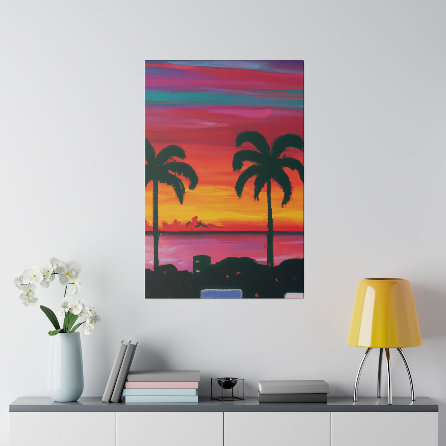 3275A - Miami Beach Sunset Painting Print | Miami | Beach | Sunset | Poster | Home Decor | Wall Art | Canvas