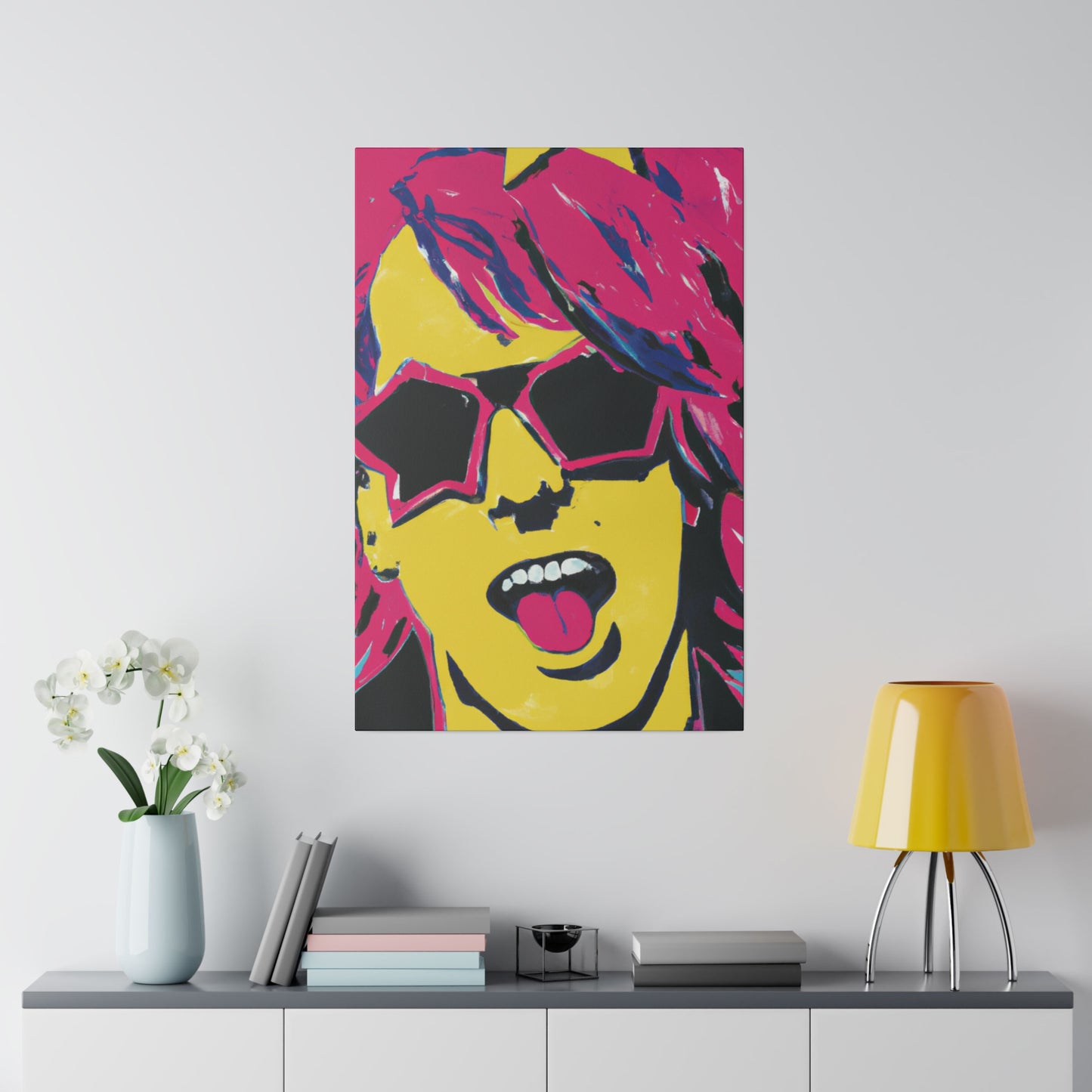 2536W - Rockstar Painting Print | Face | Abstract | Poster | Home Decor | Wall Art | Music Art | Canvas