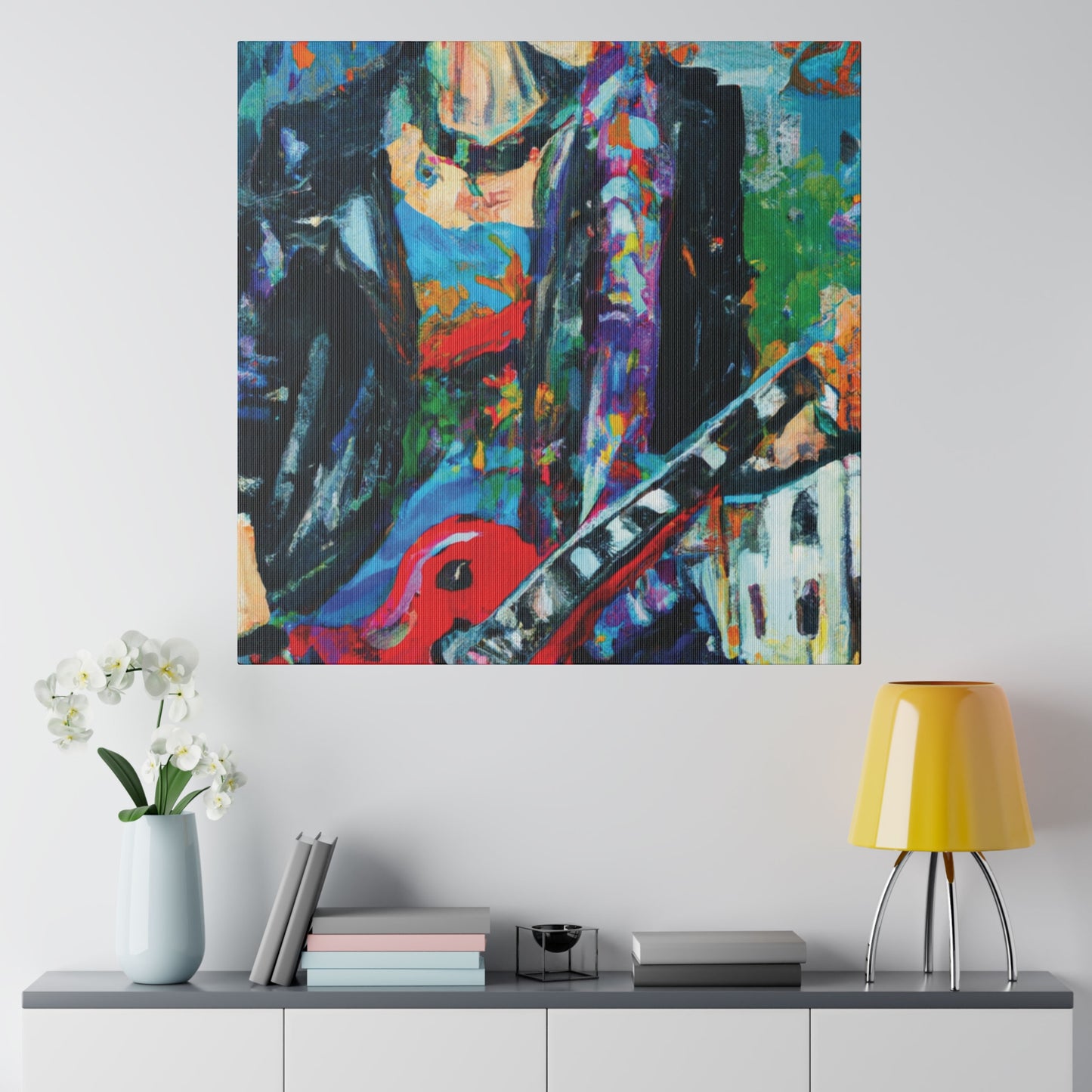 814T - Rockstar Oil Painting Style Print | Poster | Home Decor | Wall Art | Music Art | Canvas