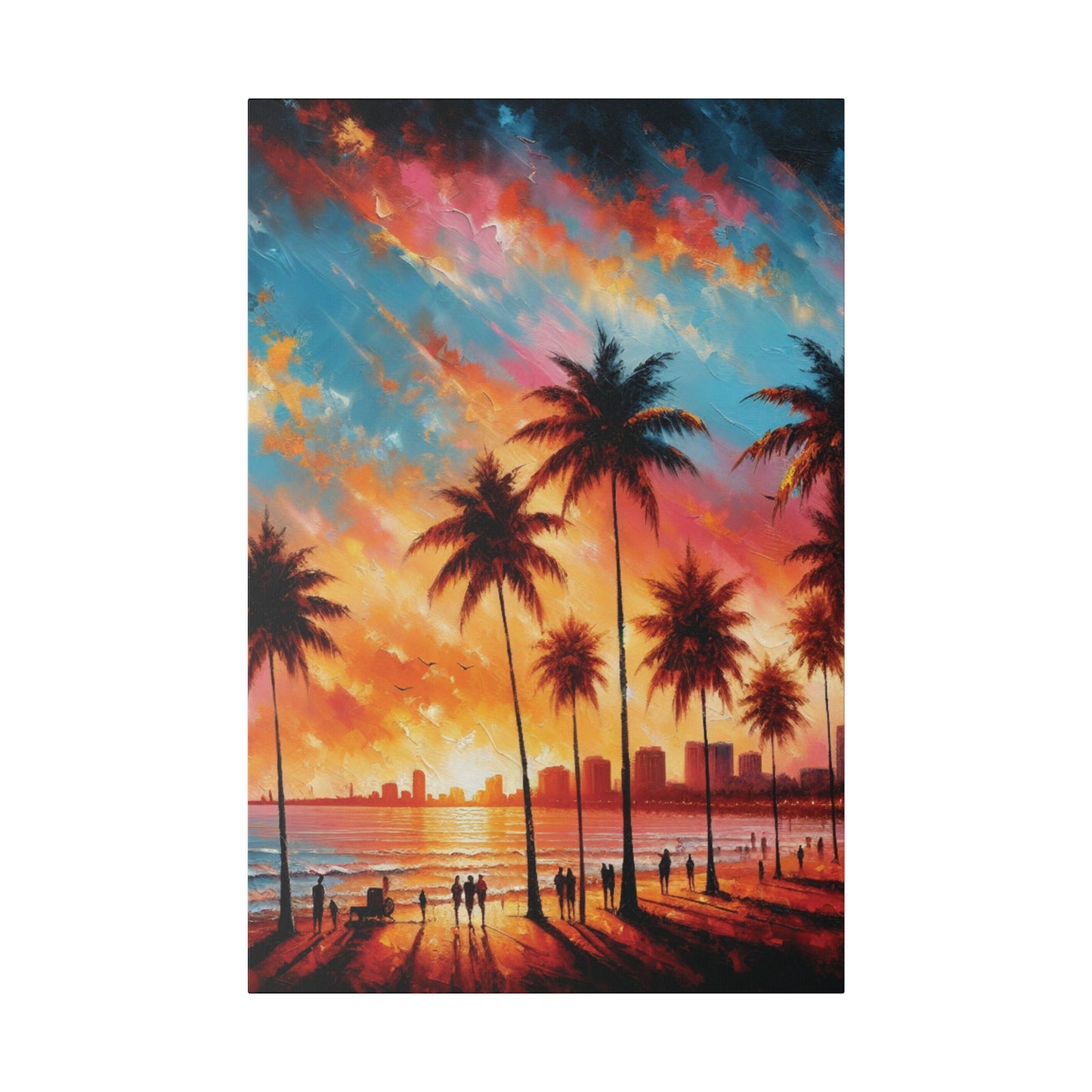 3567B - miami beach art, sunset background, ocean art work, beach art work, sunset designs, miami beach painting, miami beach print