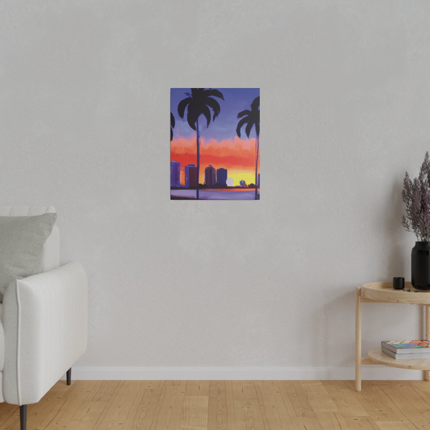 6829T - Miami Beach Sunset Painting Print | Miami | Beach | Sunset | Poster | Home Decor | Wall Art | Canvas