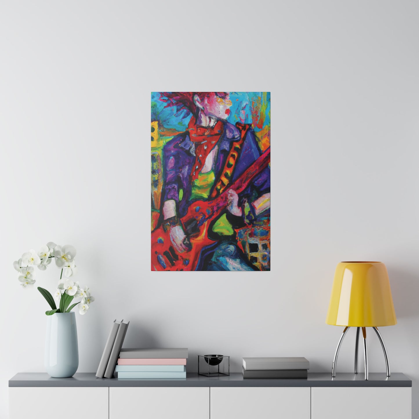 9529Y - Rockstar Oil Painting Style Print | Poster | Home Decor | Wall Art | Music Art | Canvas