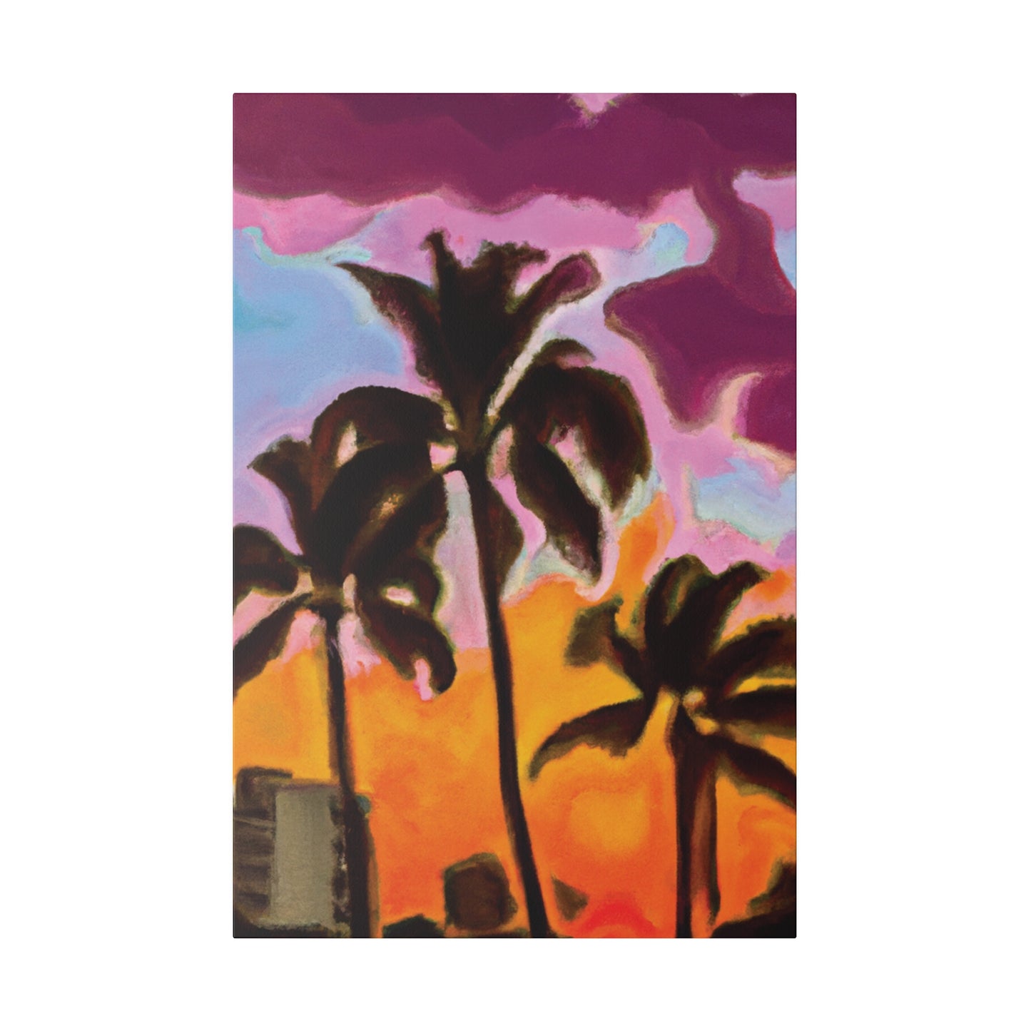 6721C - Miami Beach Sunset Painting Print | Miami | Beach | Sunset | Poster | Home Decor | Wall Art | Canvas