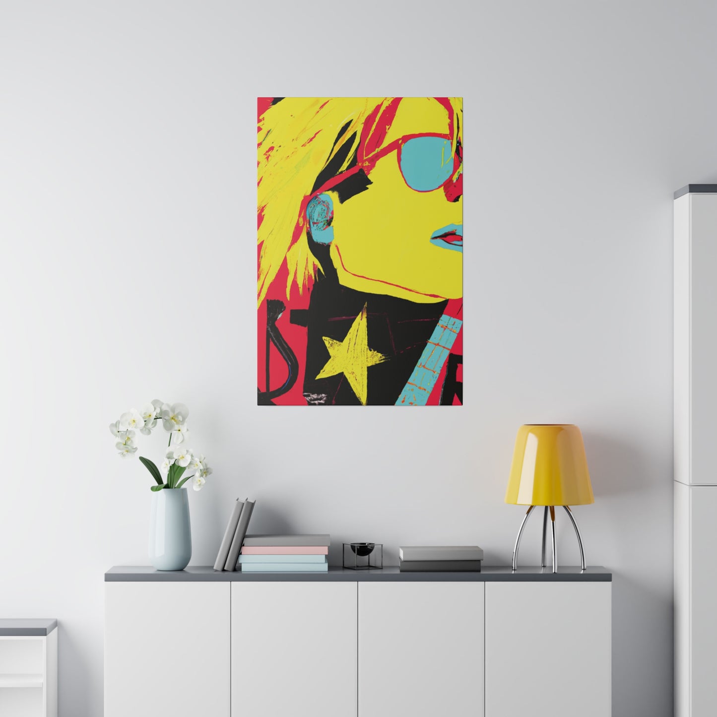 4925Q - Rockstar Painting Print | Face | Abstract | Poster | Home Decor | Wall Art | Music Art | Canvas