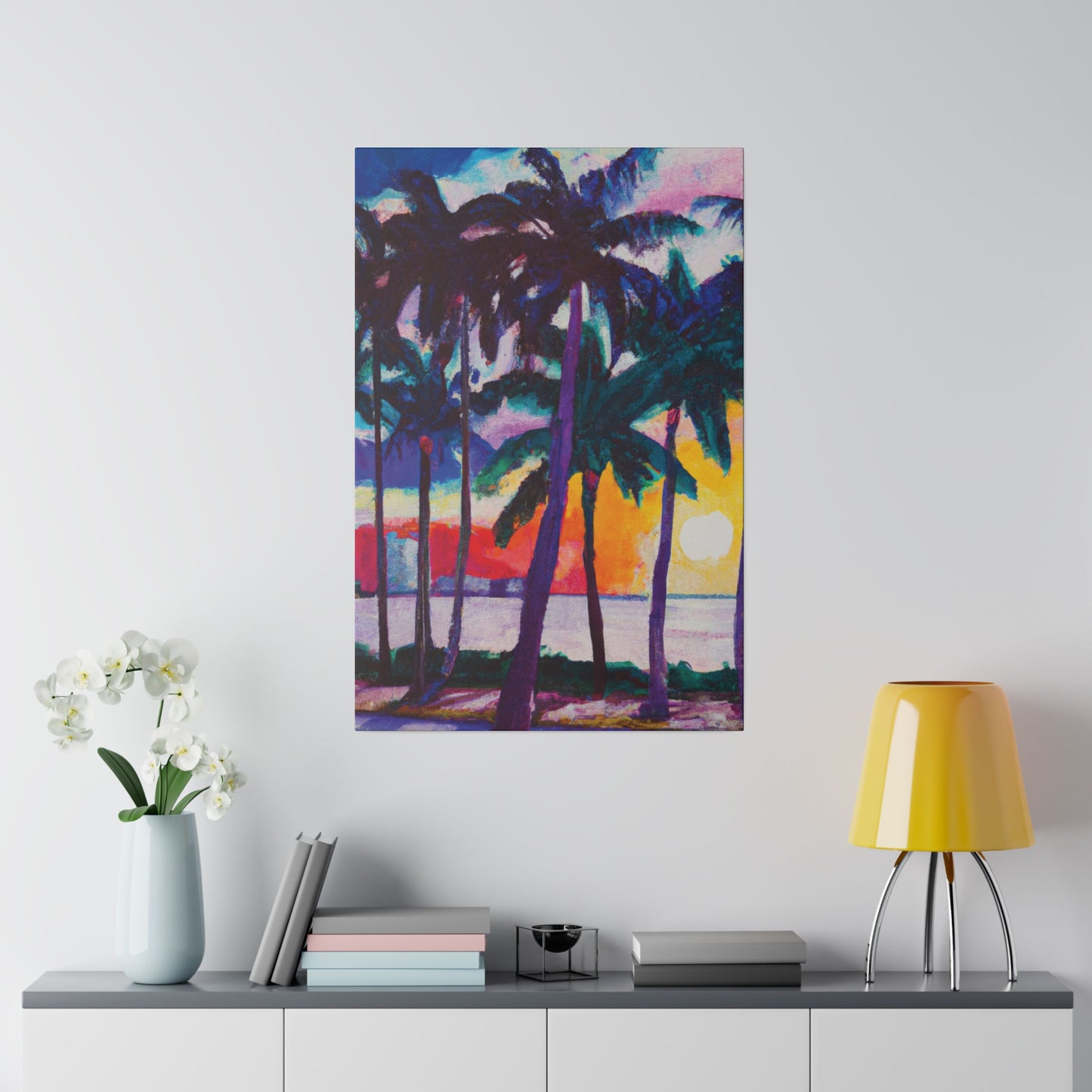 3259X - Miami Beach Sunset Painting Print | Miami | Beach | Sunset | Poster | Home Decor | Wall Art | Canvas