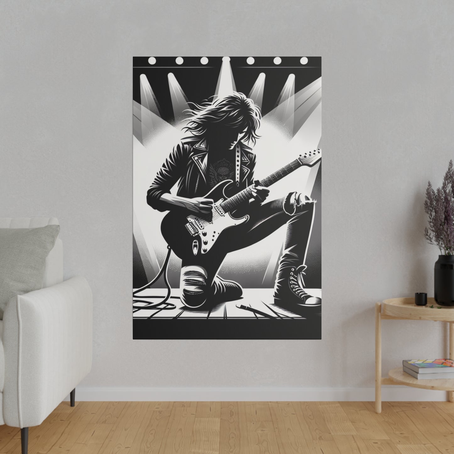 6789K - music art work, rockstar gifts, musician gift ideas, guitar art work, guitar artwork, guitar wall art canvas, playing guitar, decor