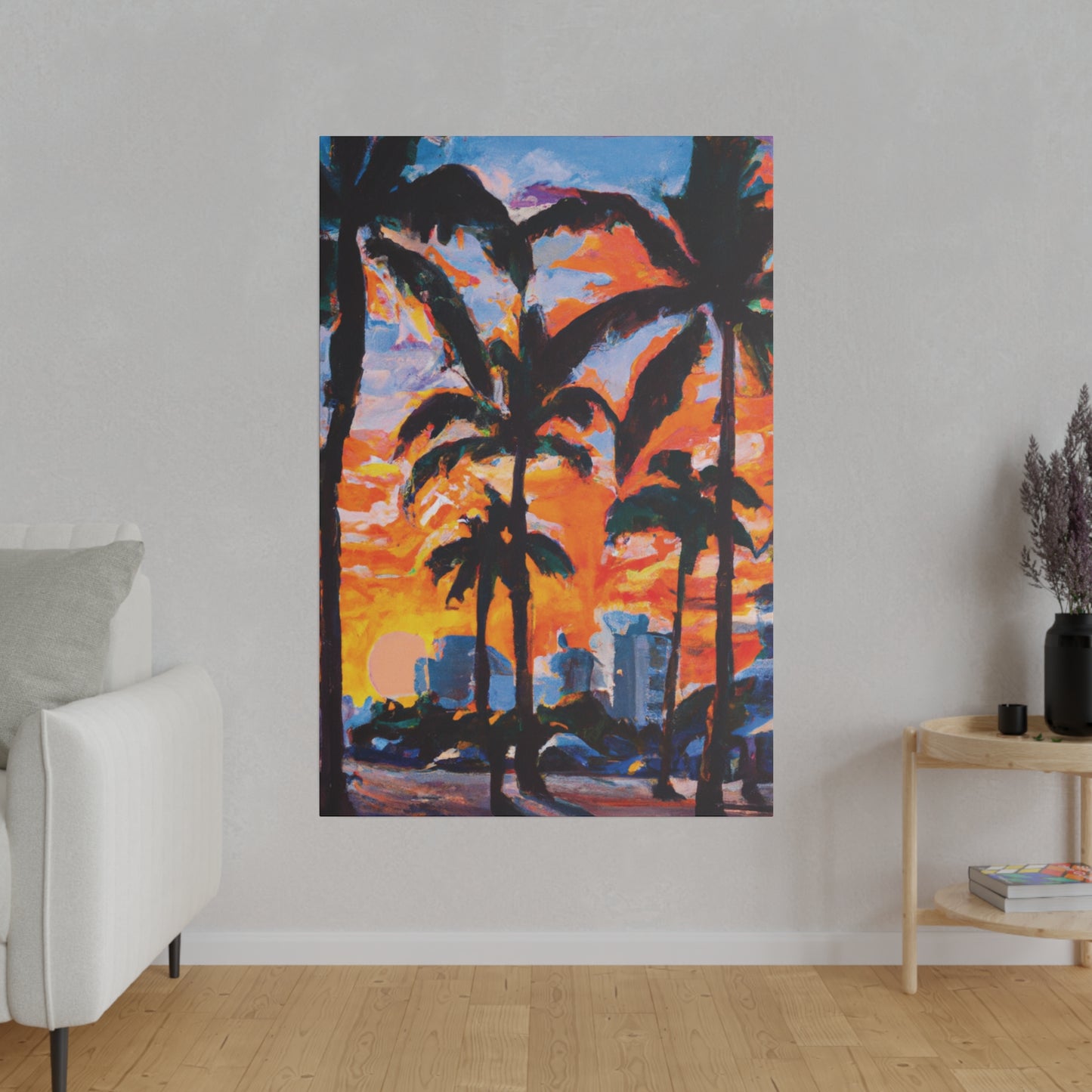 8957Q - Miami Beach Sunset Painting Print | Miami | Beach | Sunset | Poster | Home Decor | Wall Art | Canvas