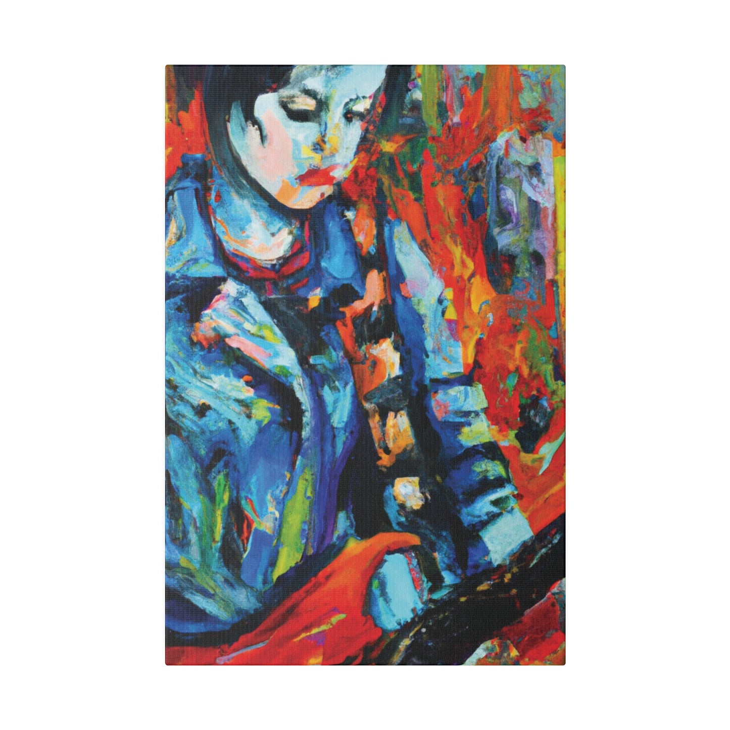 3759K - Rockstar Oil Painting Style Print | Poster | Home Decor | Wall Art | Music Art | Canvas