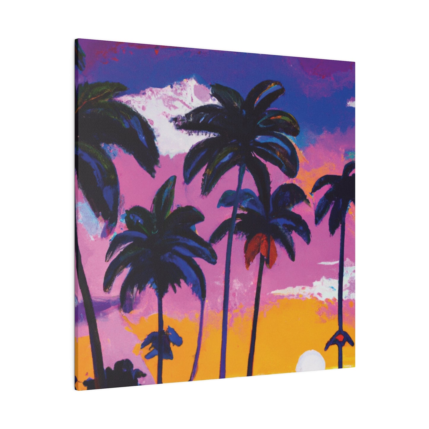 3714A - Miami Beach Sunset Painting Print | Miami | Beach | Sunset | Poster | Home Decor | Wall Art | Canvas