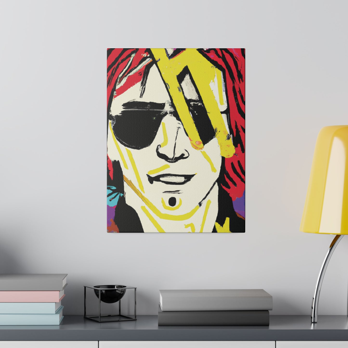 7106Z - Rockstar Painting Print | Face | Abstract | Poster | Home Decor | Wall Art | Music Art | Canvas