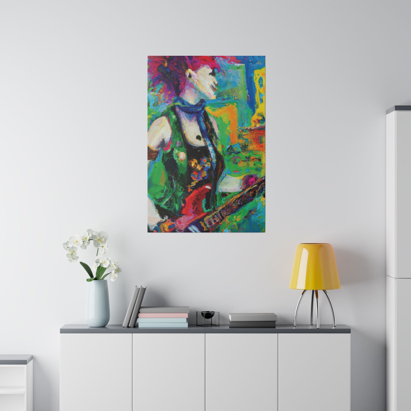 3467C - Rockstar Oil Painting Style Print | Poster | Home Decor | Wall Art | Music Art | Canvas