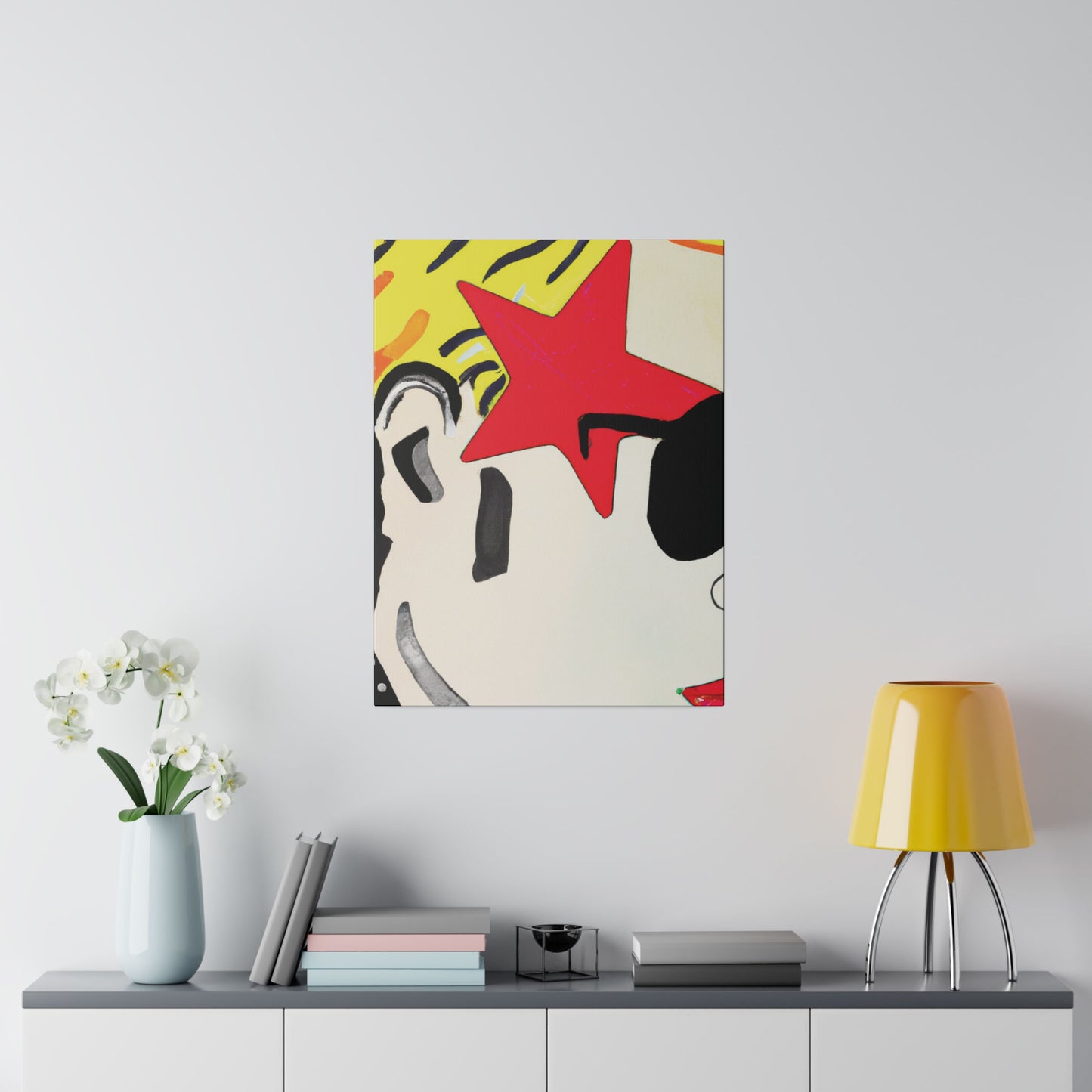 7291W - Rockstar Painting Print | Face | Abstract | Poster | Home Decor | Wall Art | Music Art | Canvas