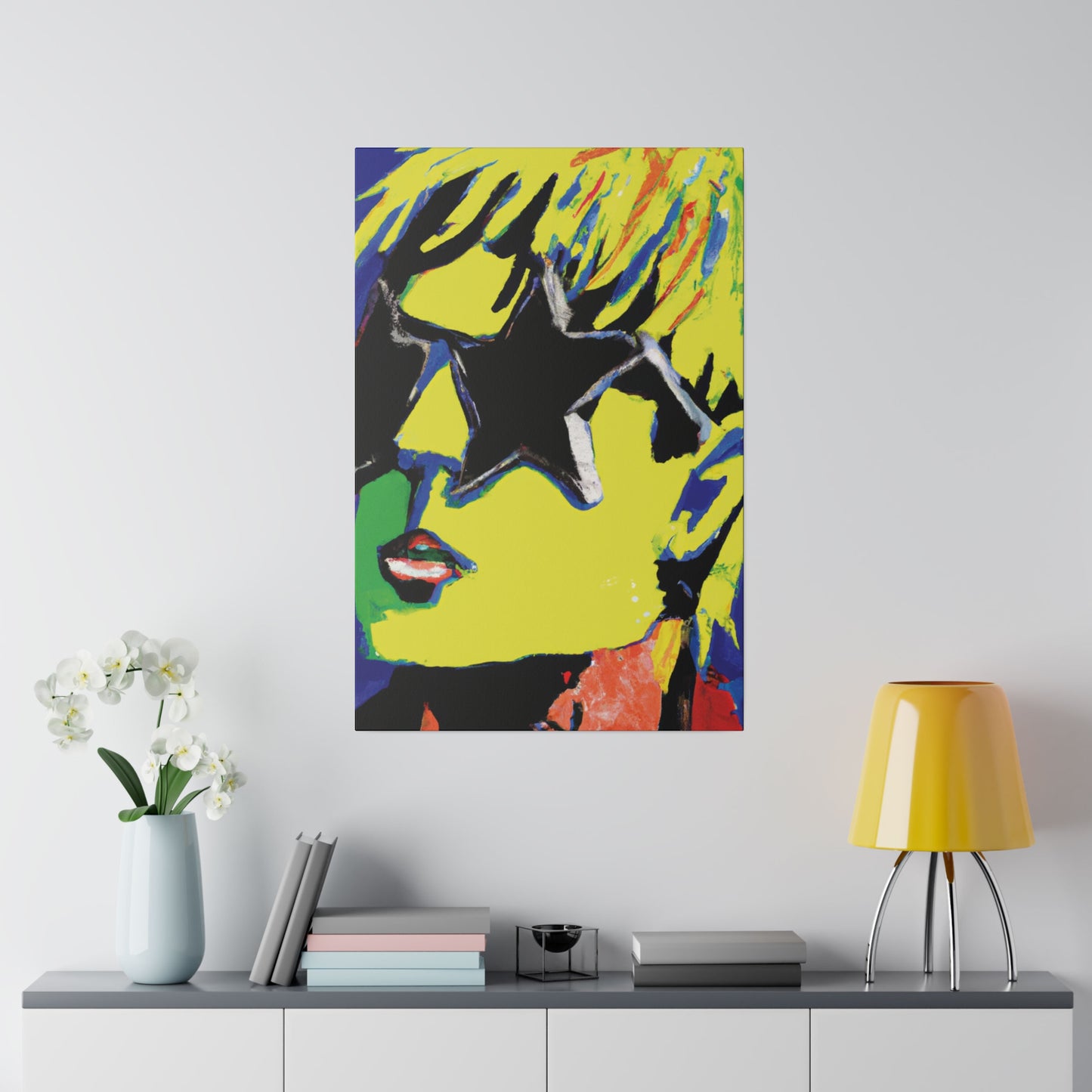 9785T - Rockstar Painting Print | Face | Abstract | Poster | Home Decor | Wall Art | Music Art | Canvas