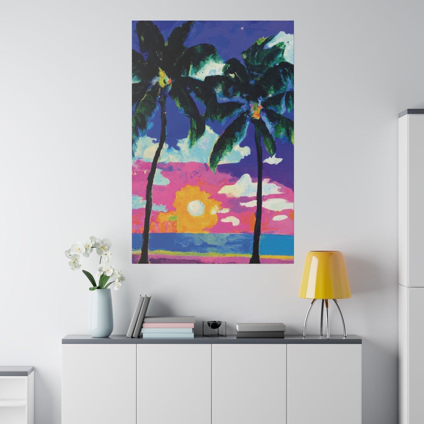 1951V - Miami Beach Sunset Painting Print | Miami | Beach | Sunset | Poster | Home Decor | Wall Art | Canvas