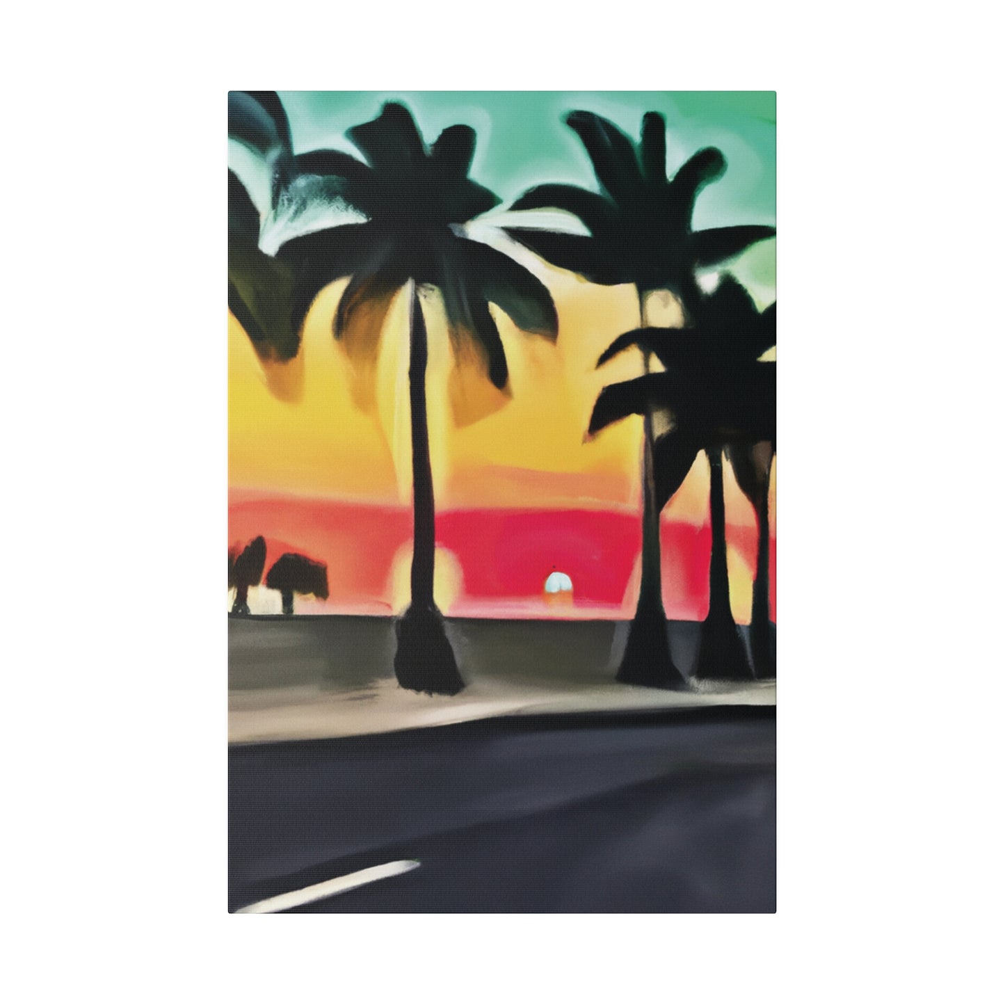 6057U - Miami Beach Sunset Painting Print | Miami | Beach | Sunset | Poster | Home Decor | Wall Art | Canvas