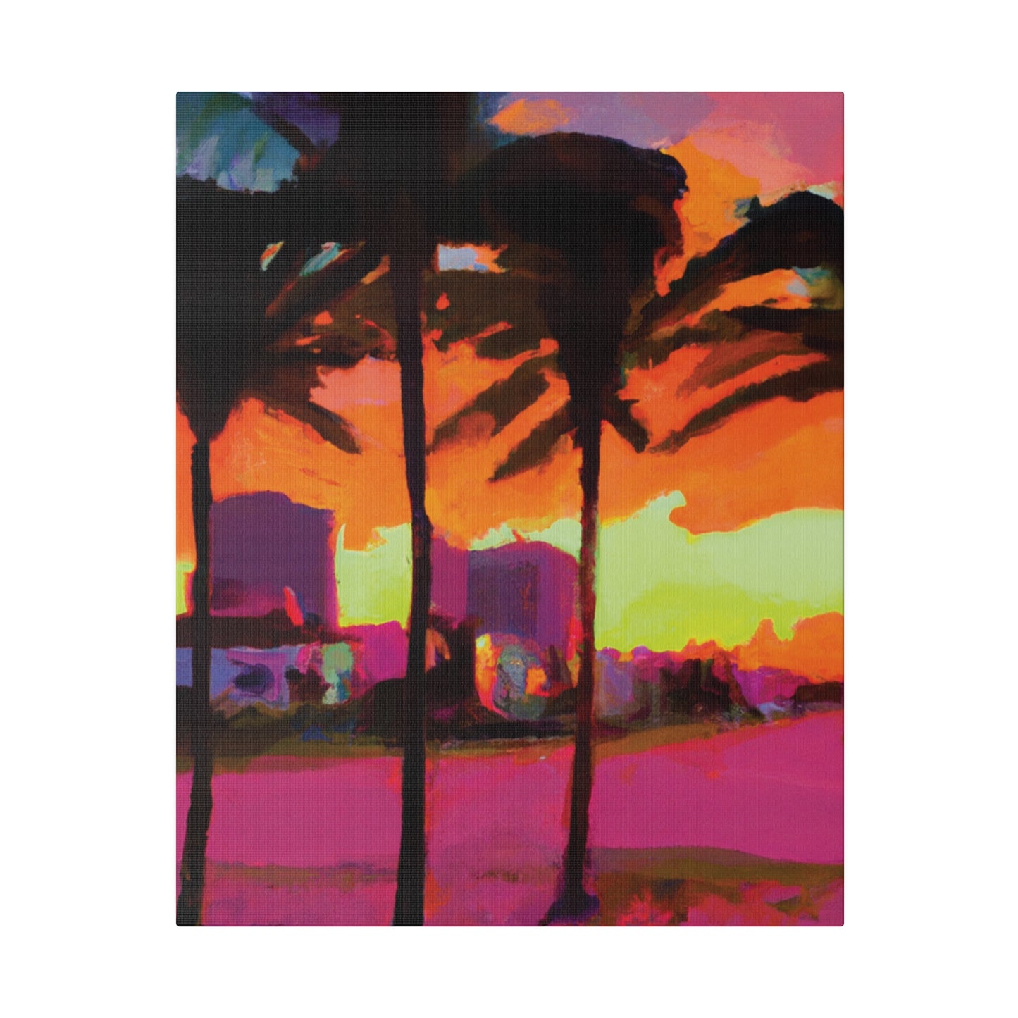 4596G - Miami Beach Sunset Painting Print | Miami | Beach | Sunset | Poster | Home Decor | Wall Art | Canvas