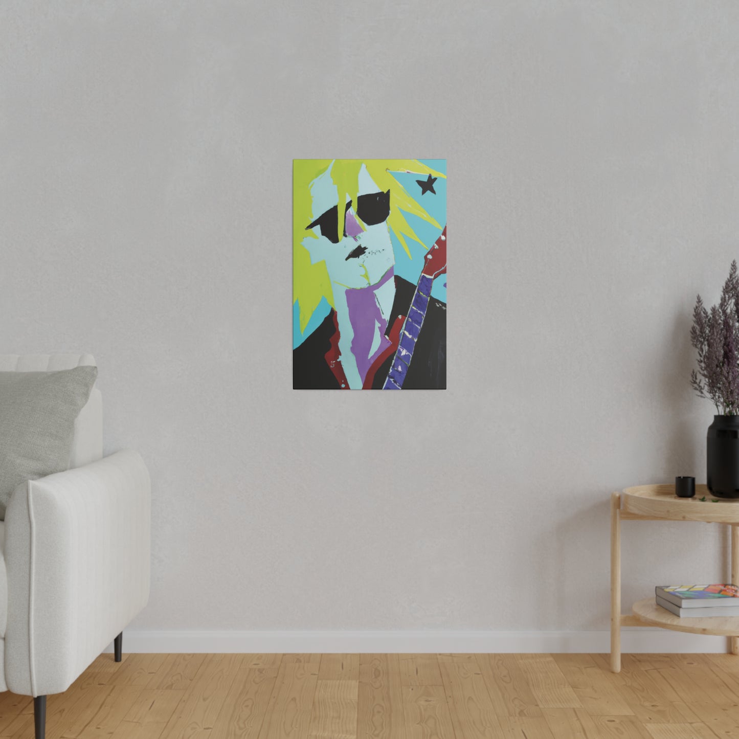 8267F - Rockstar Painting Print | Face | Abstract | Poster | Home Decor | Wall Art | Music Art | Canvas