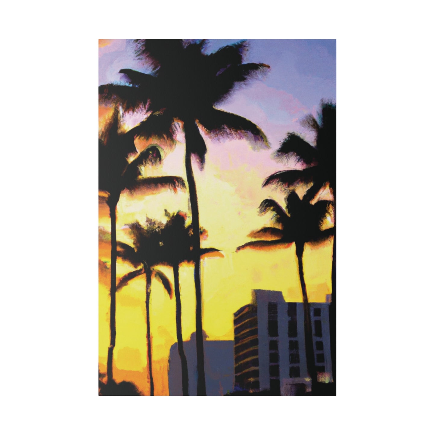 9691V - Miami Beach Sunset Painting Print | Miami | Beach | Sunset | Poster | Home Decor | Wall Art | Canvas